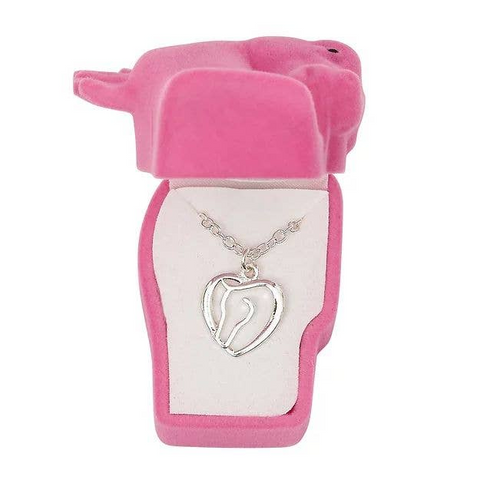 Awst Int'l Horse Head Heart Necklace w/ Horse Head Gift Box