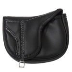 English Saddle Design Horse Treat Pouch - Black