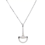 AWST Int'l Sterling SIlver & CZ D-Bit Snaffle Necklace