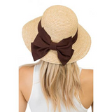 Cap Zone Natural Luxury Soft Crush Straw Cotton Big Bow Sun Hat