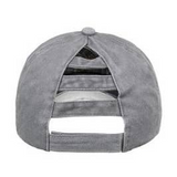 Boss Mare High Bun Ponytail Ball Cap Hat Grey