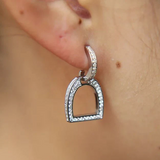 Awst International Clear CZ English Stirrup Earrings