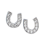 AWST International Sterling Silver Mini Horseshoe Earrings
