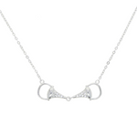 AWST Int'l Sterling Silver & CZ Snaffle Bit Necklace