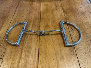 Anademi Center Curb Chain Thin Snaffle Dee Ring Bit