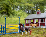 Breyer Stablemates Red Stable Set with Two Horses