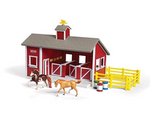 Breyer Stablemates Red Stable Set with Two Horses