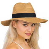 Cap Zone Grosgrain Band Decor Toyo Straw Wide Brim Rancher Hat