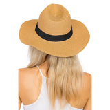 Cap Zone Grosgrain Band Decor Toyo Straw Wide Brim Rancher Hat