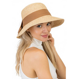 Cap Zone Natural Luxury Soft Crush Straw Cotton Big Bow Sun Hat