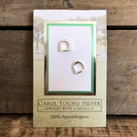 Carol Young Silver English Saddle Stirrup Earrings\Post