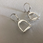 Carol Young Silver English Saddle Stirrup Earrings/Wire