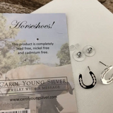 Carol Young Silver Horseshoe Earrings/Post