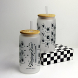 Equestrian Glass Tumbler with Bamboo Lid and Straw