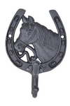 HKM Cast Iron Bridle Hook, Horse Head