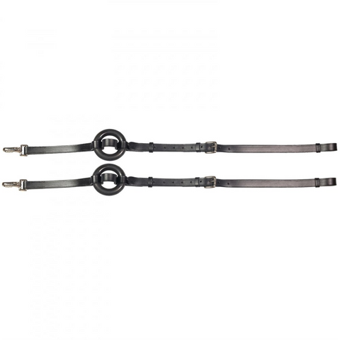 Horze Leather Side Reins with Rubber Donuts