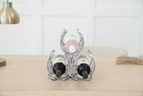 Huntley Equestrian Horseshoe 3-Bottle Wine Rack, Aluminium Silver Finish