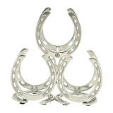 Huntley Equestrian Horseshoe 3-Bottle Wine Rack, Aluminium Silver Finish