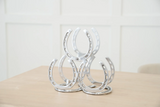 Huntley Equestrian Horseshoe 3-Bottle Wine Rack, Aluminium Silver Finish