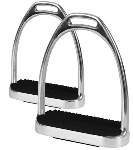 Jacks Imports Stainless Steel Fillis Stirrups with Black Pads