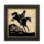 Madison Bay Co. 10"x10" Man Jumping Paper Cut Silhouette - Wood Frame