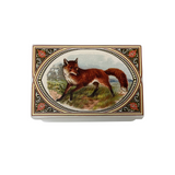 Madison Bay Co. 3" Red Fox Printed Soapstone Box with Lift-Off Lid