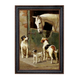 Madison Bay Co. Dog and Horse at Stable Vintage Painting Print on Canvas