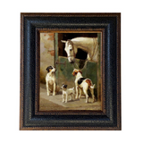 Madison Bay Co. Dog and Horse at Stable Vintage Painting Print on Canvas