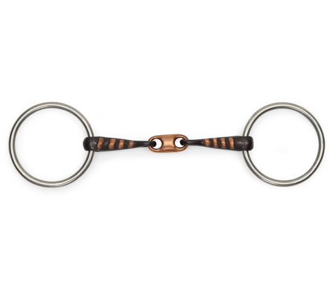 Shires Loose Ring Copper Lozenge Snaffle with Raised Ribs