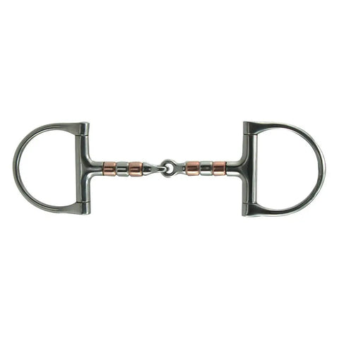 Coronet Copper and Steel Roller Dee Ring Snaffle Bit