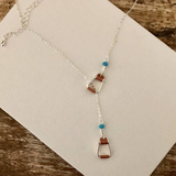 Carol Young Boxed Western Stirrup Necklace with Aqua Bead