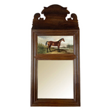 Madison Bay Co. Wood Framed Mirror with Print of "Hunter" Horse, 18-3/4"