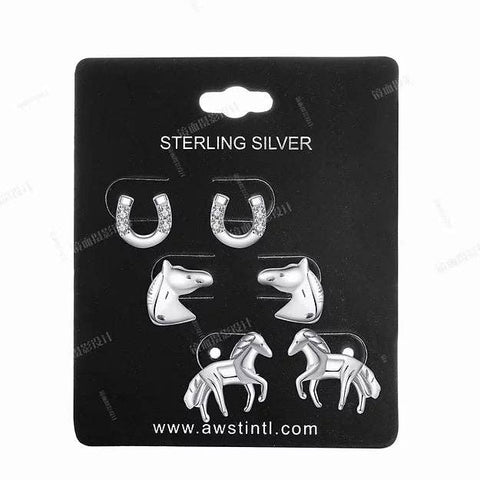 AWST Int'l Sterling Silver Assorted Horse Earrings