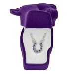 AWST International Rhinestone Horseshoe Necklace with Horse Head Gift Box