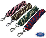 Derby Striped Cotton Lead Ropes with Nickel Snaps - Equitique-USA