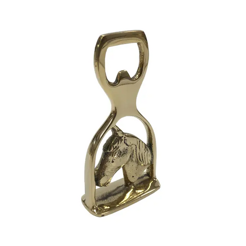Madison Bay Co. 4-1/2" Solid Brass Horse Head and Stirrup Bottle Opener