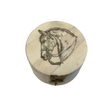 Madison Bay Co. 2 -1/4" Horse Head Design Round Bone Box